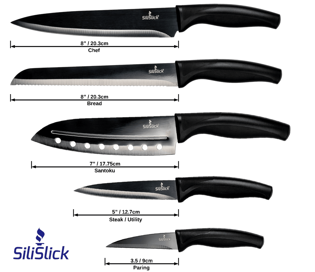 Kitchen Knife Set Kit | Red Magnetic Rack & Portable Sharpener