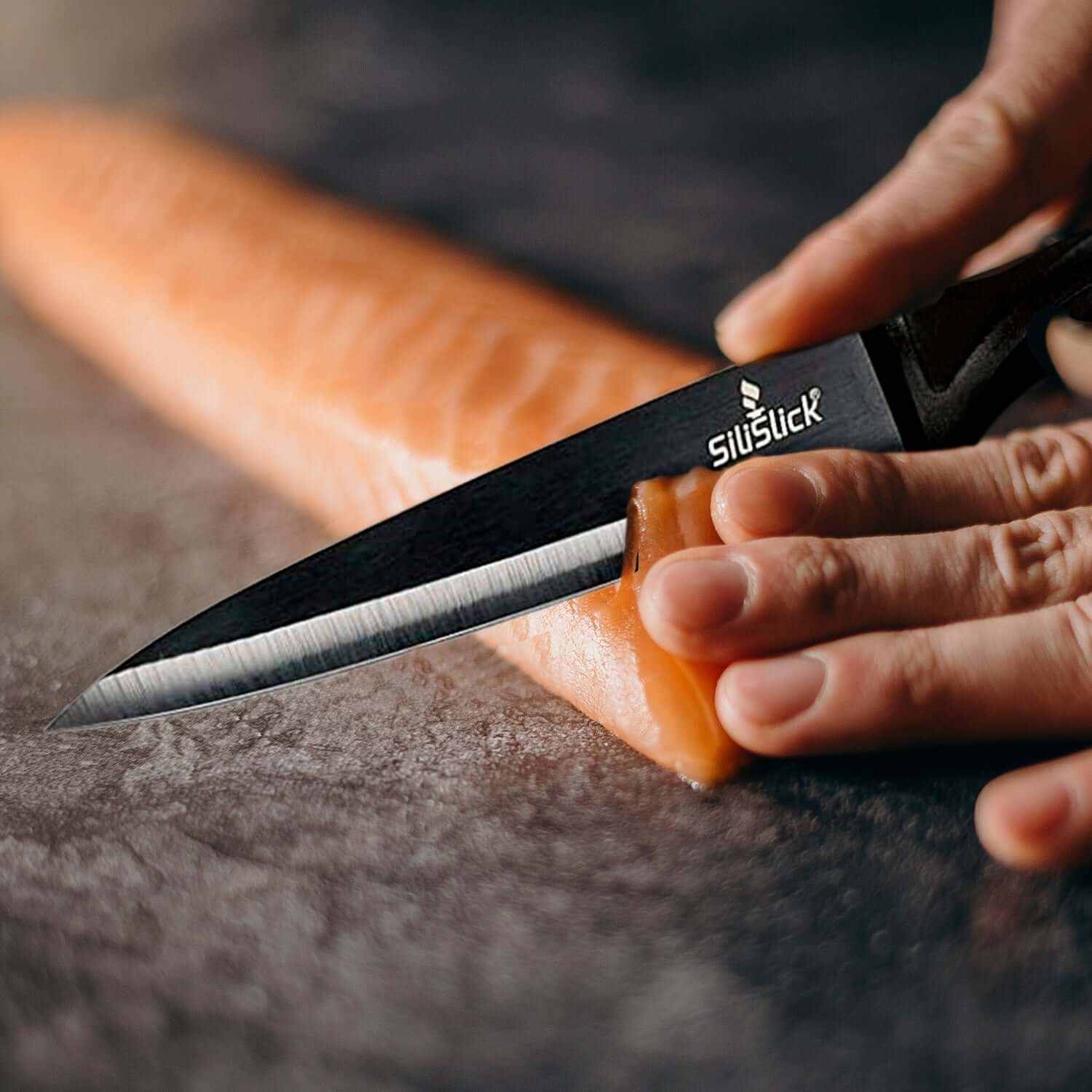 Kitchen Knife Set Kit | Red Magnetic Rack & Portable Sharpener